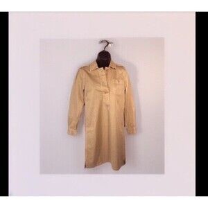 Vintage J.crew women’s tunic top collar Size‎ Xxs 3 Button Tan